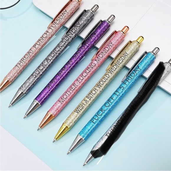 Other - BUY NOW You Choose Swear Days of The Week Glitter Pens NEW